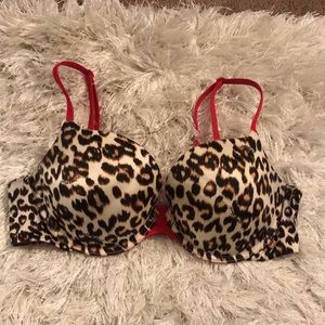 Victoria secret leopard print and red bra